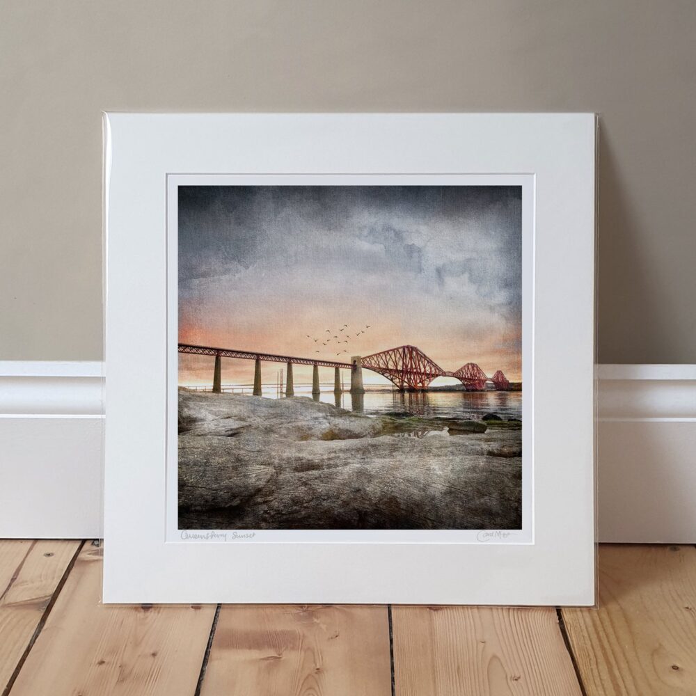Queensferry Sunset mounted print