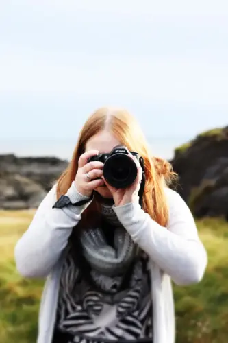Carol McEwan searching for something to photograph