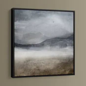 Loch Mist Scottish Landscape canvas art print in black box frame by Dundee artist Carol McEwan