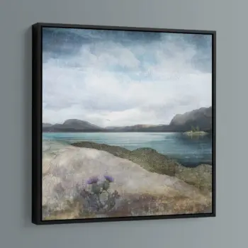 Plockton Thistle Premium Black Framed Canvas print by Scottish artist Carol McEwan.